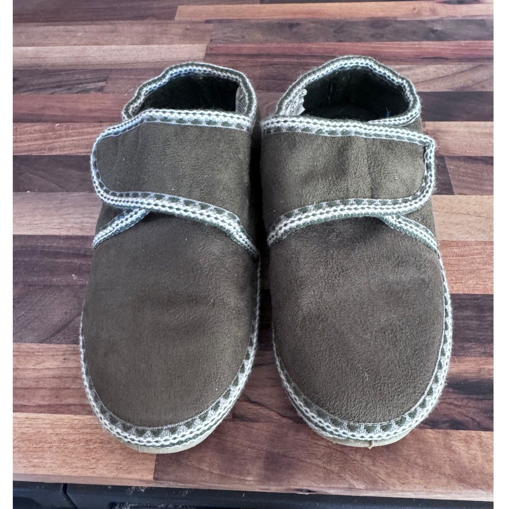 Deer Stags Slipperooz Brown/Olive Microsuede Slippers Kids Size 6M